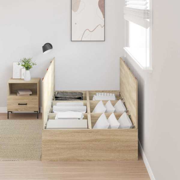 Panipaigaga voodiraam, sonoma tamm, 90 × 190 cm, tehispuit — mudel 3335407