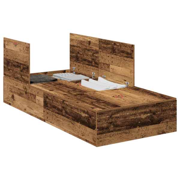 Panipaigaga voodiraam, vana puit, 70 × 190 cm, tehispuit — mudel 3335419