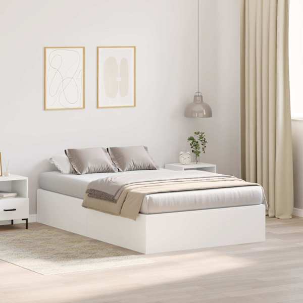 Panipaigaga voodiraam, valge, 120 × 190 cm, tehispuit — mudel 3335421