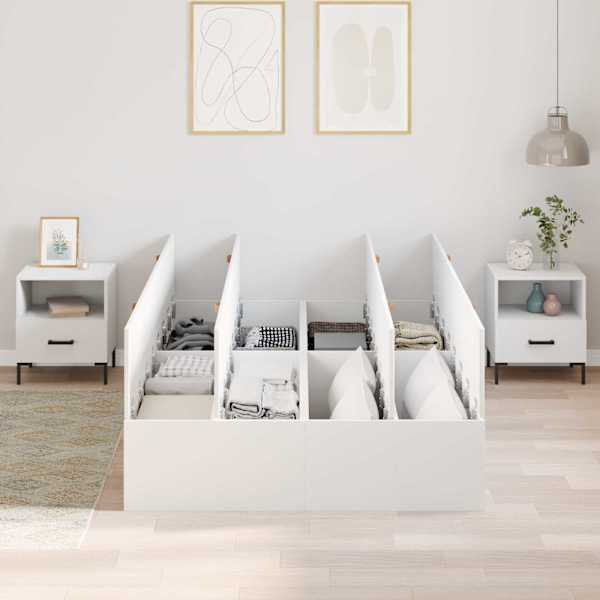 Panipaigaga voodiraam, valge, 120 × 190 cm, tehispuit — mudel 3335421