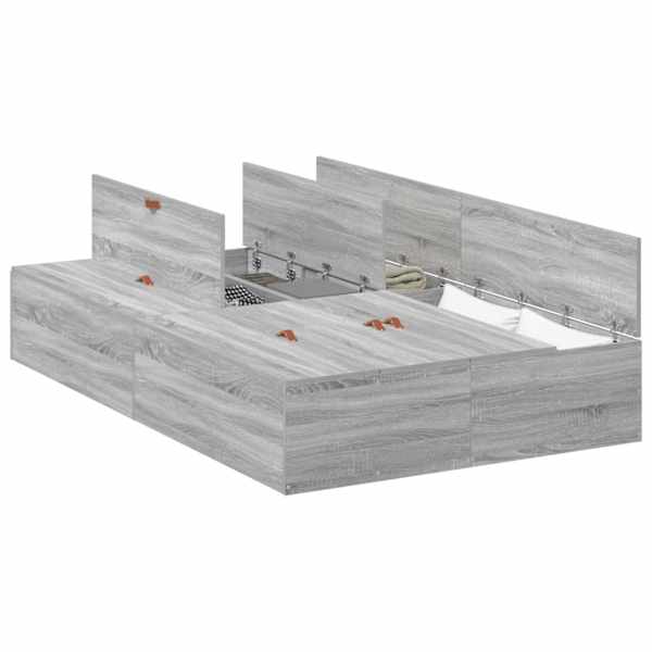 Panipaigaga voodiraam, hall sonoma, 120 × 190 cm, tehispuit — mudel 3335426