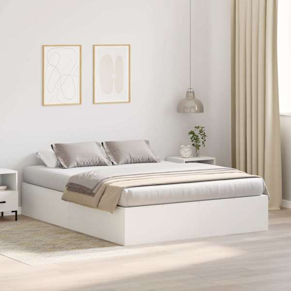 Panipaigaga voodiraam, valge, 140 × 190 cm, tehispuit — mudel 3335429