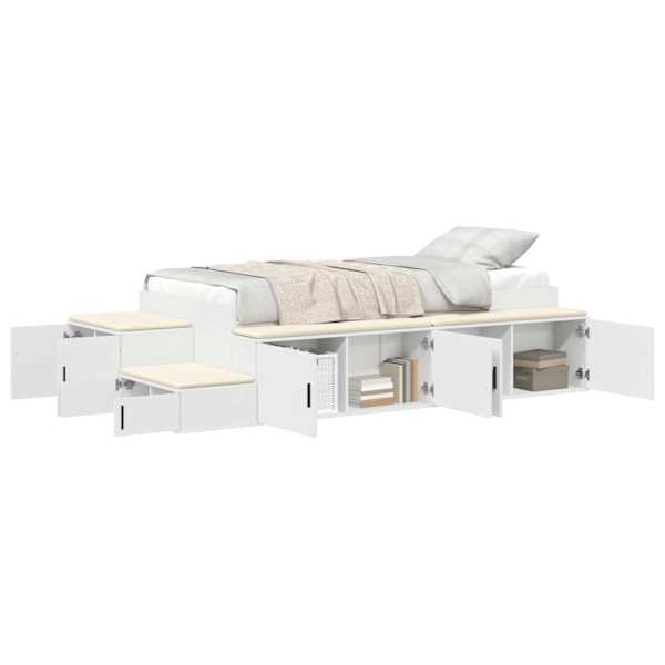 Panipaigaga voodiraam, valge, 70 × 190 cm, tehispuit — mudel 3335589