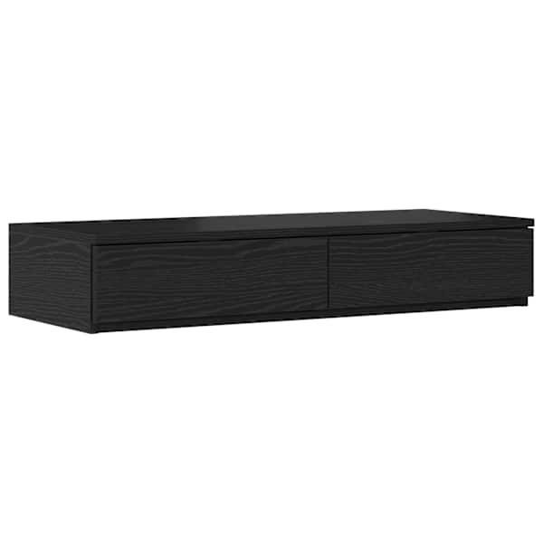 Sahtlitega voodiraam, must tamm, 80 × 200 cm, tehispuit — mudel 3335598