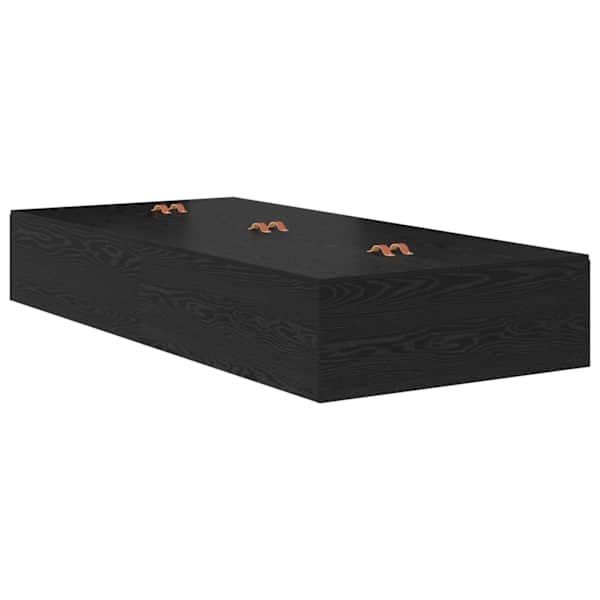Sahtlitega voodiraam, must tamm, 80 × 200 cm, tehispuit — mudel 3335598