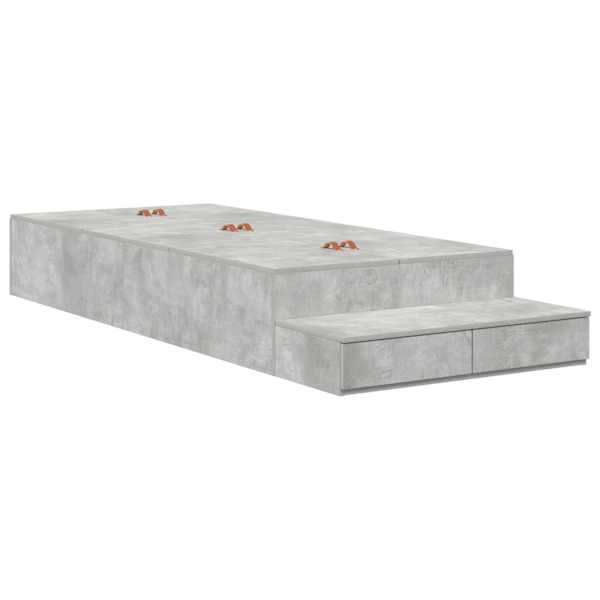 Sahtlitega voodiraam, betoonhall, 100 × 200 cm, tehispuit — mudel 3335616