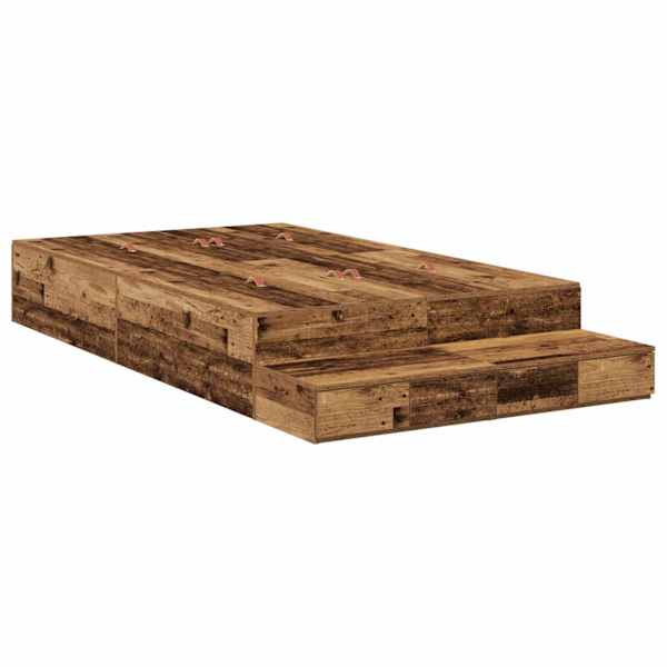 Sahtlitega voodiraam, vana puit, 120 × 200 cm, tehispuit — mudel 3335635