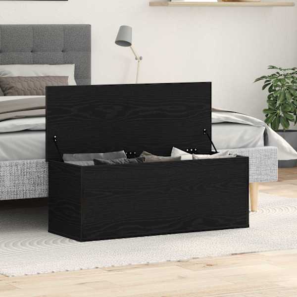 Salvestuskarp Must tamm 102 × 35 × 35 cm Tehispuit