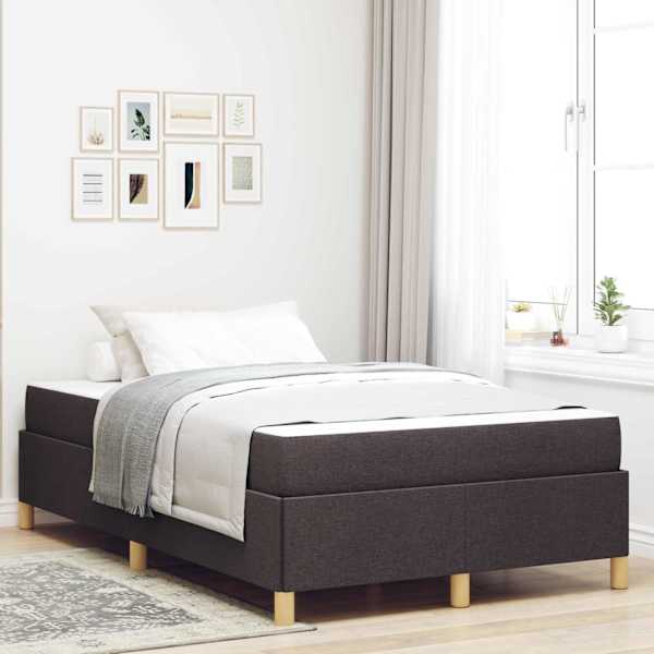 Voodiraam koos madratsiga, tumepruun, 120 × 200 cm, kangas — mudel 3398930