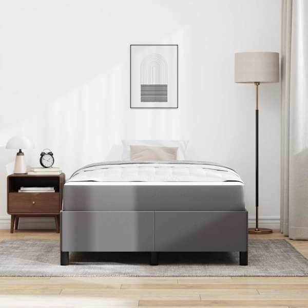 Voodiraam koos madratsiga, hall, 120 × 190 cm, kangas — mudel 3398992