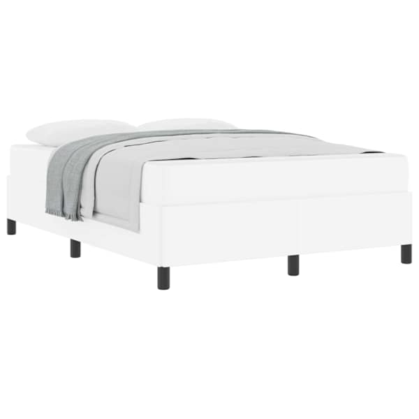 Voodiraam koos madratsiga, valge, 140 × 190 cm, kangas — mudel 3399000