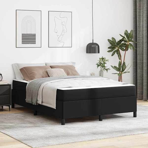 Voodiraam koos madratsiga, must, 160 × 200 cm, kangas — mudel 3399009