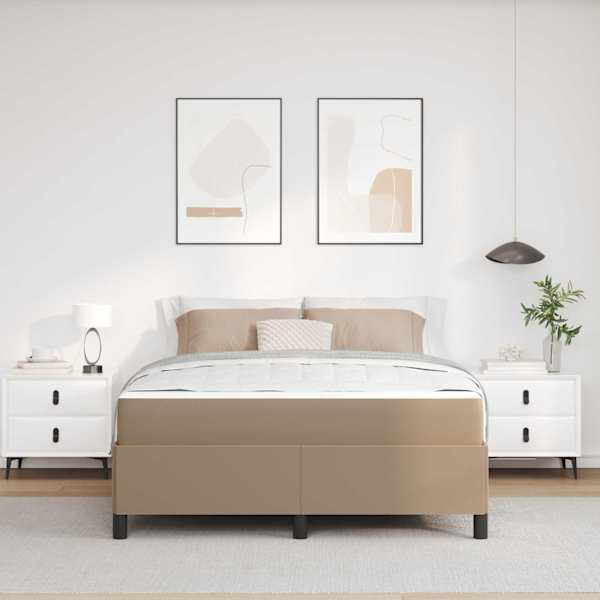 Voodiraam koos madratsiga, cappuccino, 160 × 200 cm, kangas — mudel 3399013