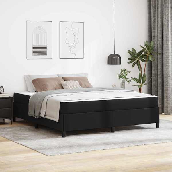 Voodiraam koos madratsiga, must, 180 × 200 cm, kangas — mudel 3399014