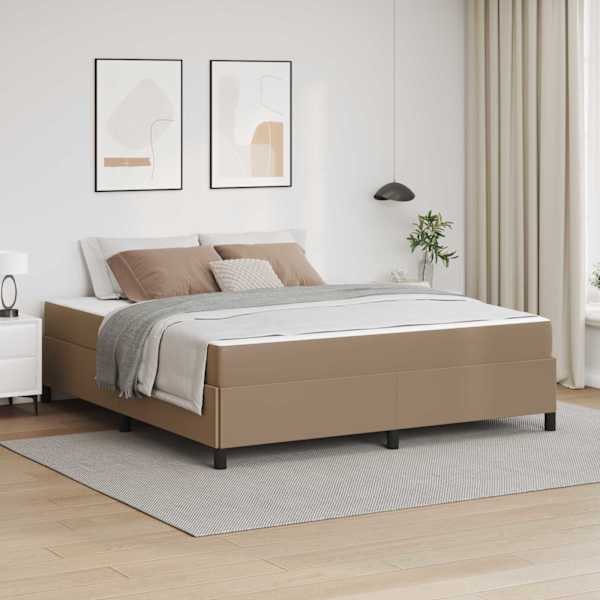 Voodiraam koos madratsiga, cappuccino, 180 × 200 cm, kangas — mudel 3399018