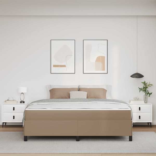 Voodiraam koos madratsiga, cappuccino, 180 × 200 cm, kangas — mudel 3399018
