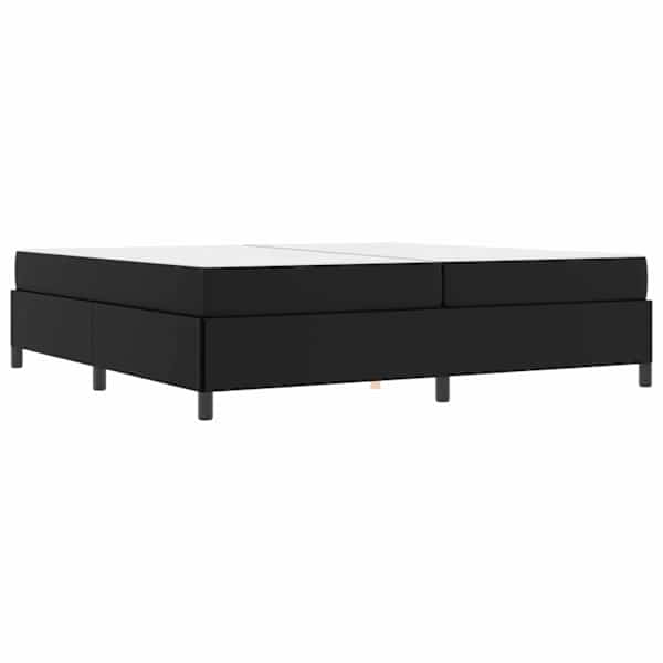 Voodiraam koos 2 madratsiga, must, 200 × 200 cm, kangas — mudel 3399019