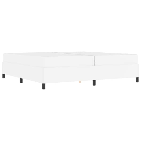 Voodiraam koos 2 madratsiga, valge, 200 × 200 cm, kangas — mudel 3399020