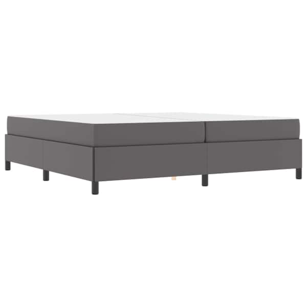 Voodiraam koos 2 madratsiga, hall, 200 × 200 cm, kangas — mudel 3399022
