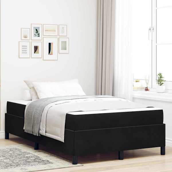 Voodiraam koos madratsiga, must, 120 × 190 cm, kangas — mudel 3399050