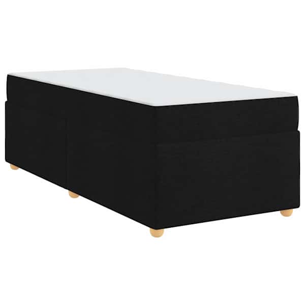 Voodiraam koos madratsiga, must, 100 × 200 cm, kangas — mudel 3399337
