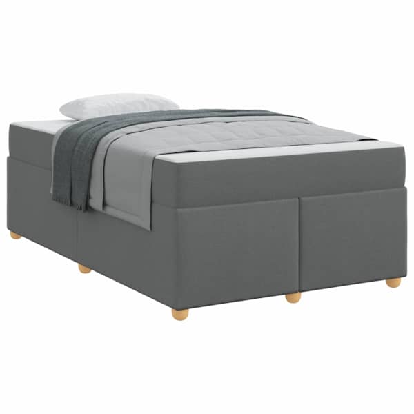 Voodiraam koos madratsiga, tumehall, 120 × 190 cm, kangas — mudel 3399343