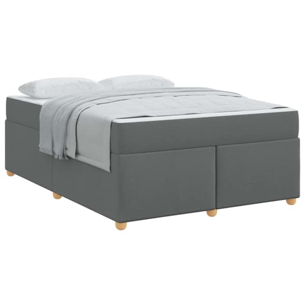 Voodiraam koos madratsiga, tumehall, 160 × 200 cm, kangas — mudel 3399364