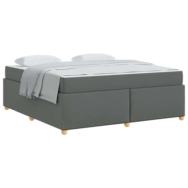 Voodiraam koos madratsiga, tumehall, 180 × 200 cm, kangas — mudel 3399371