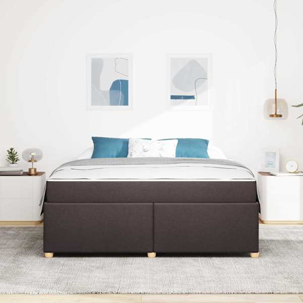 Voodiraam koos madratsiga, tumepruun, 180 × 200 cm, kangas — mudel 3399373