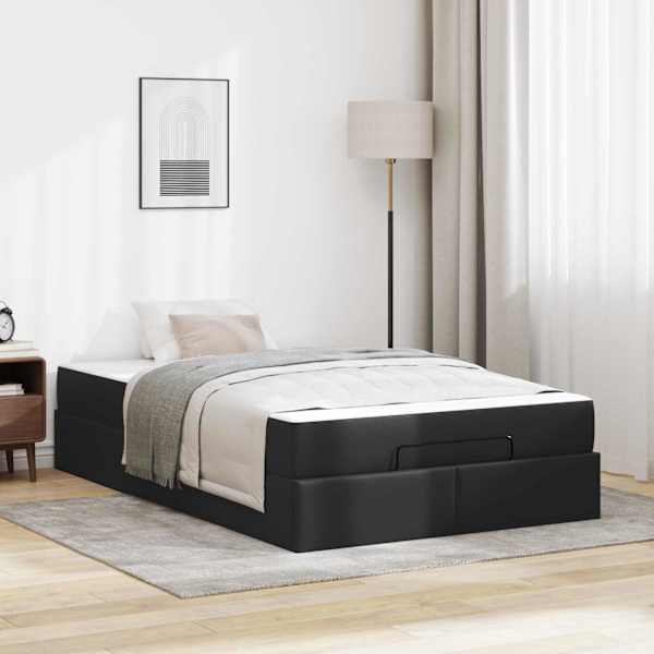 Panipaigaga voodiraam koos madratsiga, must, 120 × 190 cm — mudel 3399417