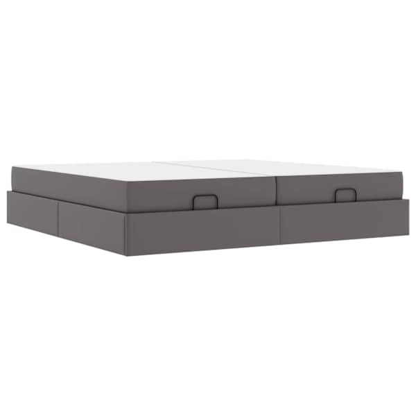 Panipaigaga voodiraam koos 2 madratsiga, hall, 100 × 200 cm — mudel 3399443