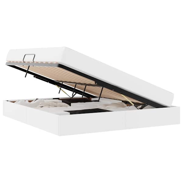 Panipaigaga voodiraam koos madratsiga, valge, 160 × 200 cm — mudel 3399617