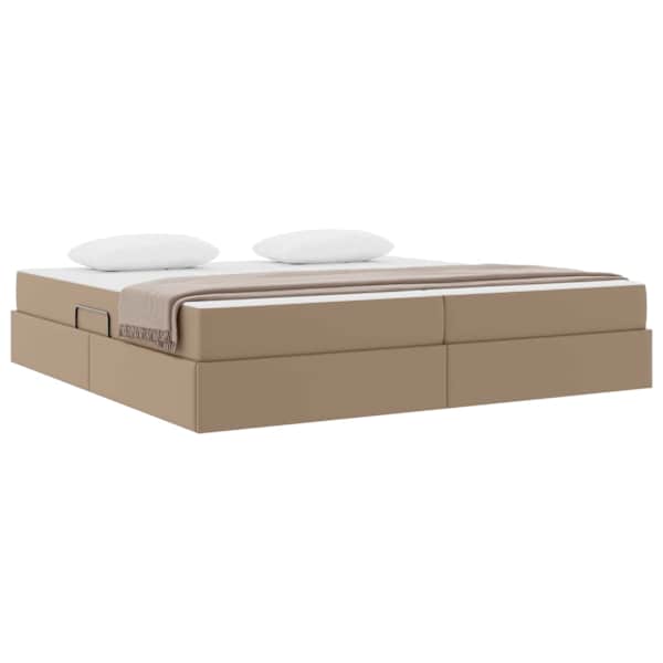 Panipaigaga voodiraam koos 2 madratsiga, cappuccino, 200 × 200 cm — mudel 3399627