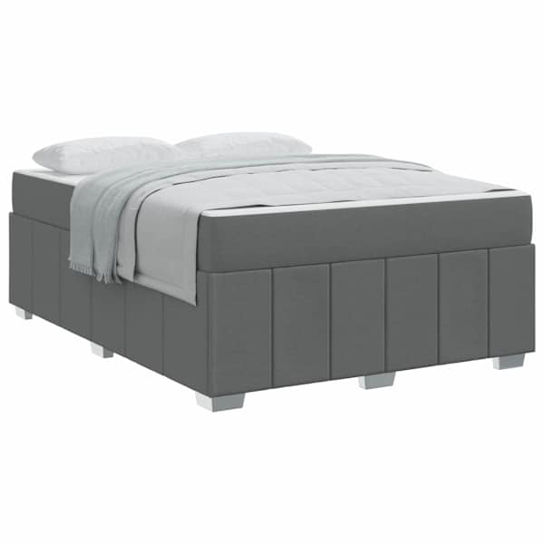 Voodiraam koos madratsiga, tumehall, 160 × 200 cm, kangas — mudel 3398294