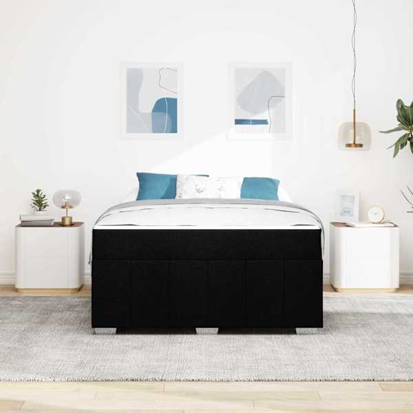 Voodiraam koos madratsiga, must, 160 × 200 cm, kangas — mudel 3398295