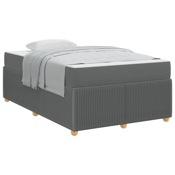 Voodiraam koos madratsiga, tumehall, 120 × 200 cm, kangas — mudel 3398380