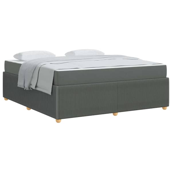 Voodiraam koos madratsiga, tumehall, 180 × 200 cm, kangas — mudel 3398419