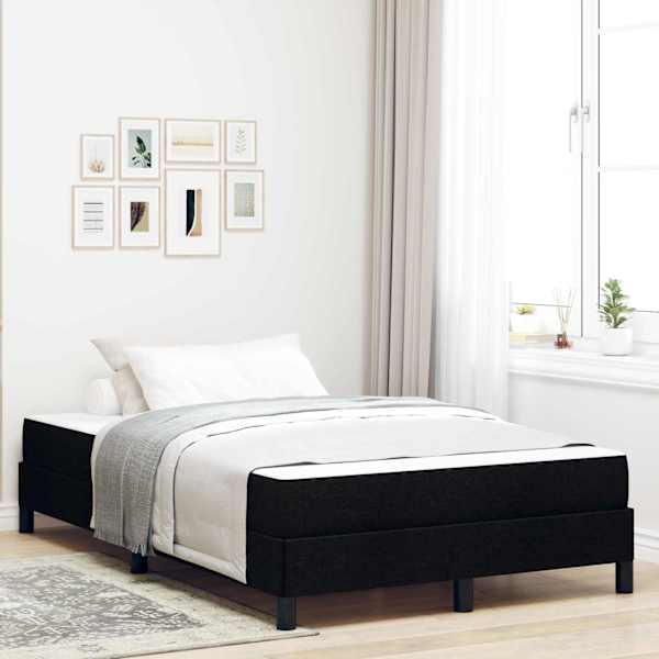 Kontinentaalvoodi koos madratsiga, must, 120 × 200 cm, kangas — mudel 3398481
