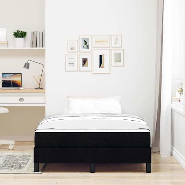 Kontinentaalvoodi koos madratsiga, must, 120 × 200 cm, kangas — mudel 3398481