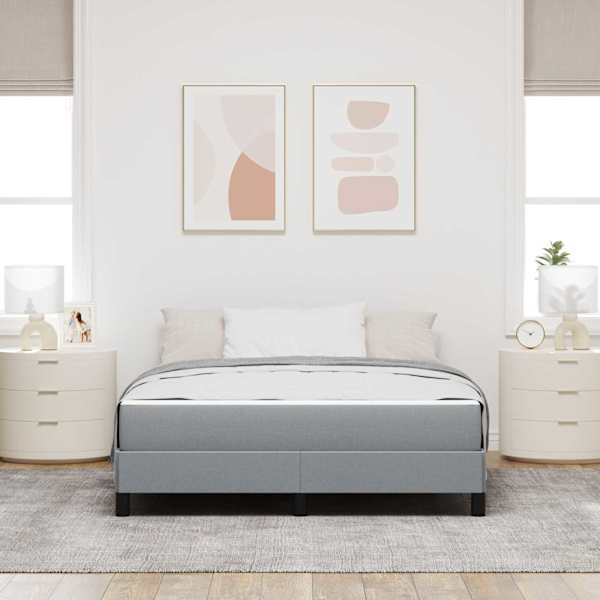 Kontinentaalvoodi koos madratsiga, helehall, 140 × 200 cm, kangas — mudel 3398493