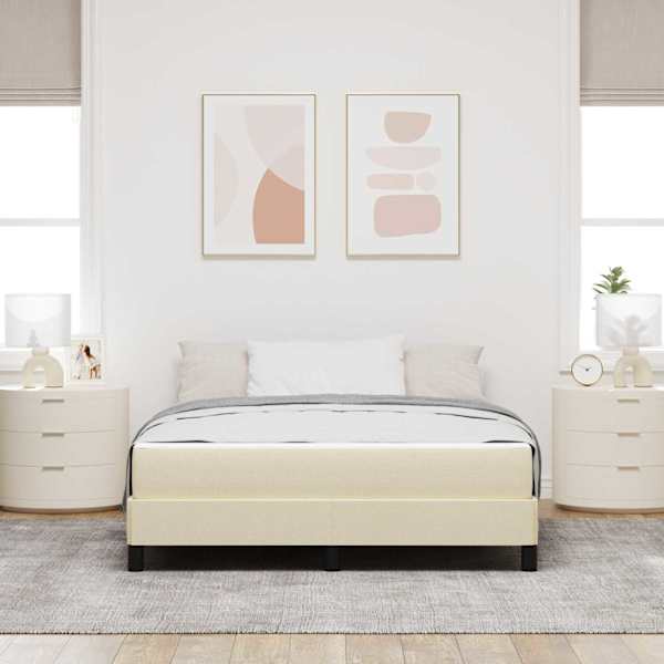 Kontinentaalvoodi koos madratsiga, kreemjasvalge, 160 × 200 cm, kangas — mudel 3398505