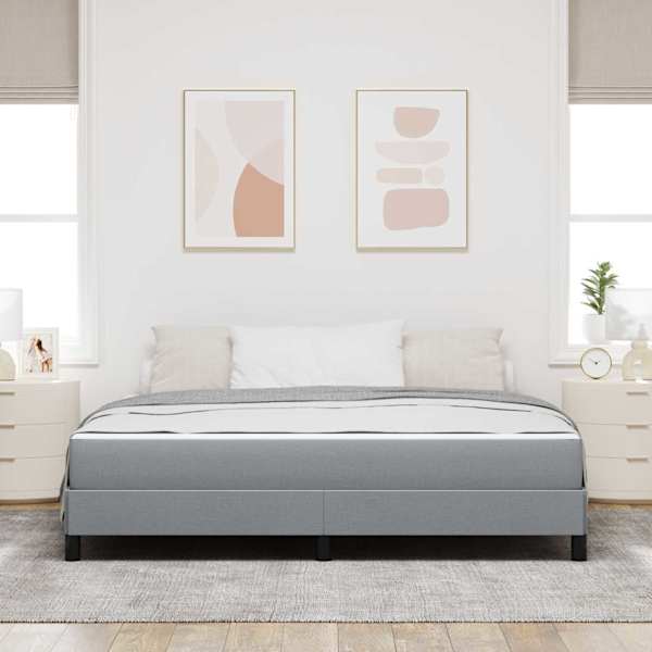 Kontinentaalvoodi koos madratsiga, helehall, 180 × 200 cm, kangas — mudel 3398507