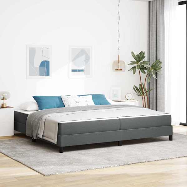 Kontinentaalvoodi koos 2 madratsiga, tumehall, 200 × 200 cm, kangas — mudel 3398515