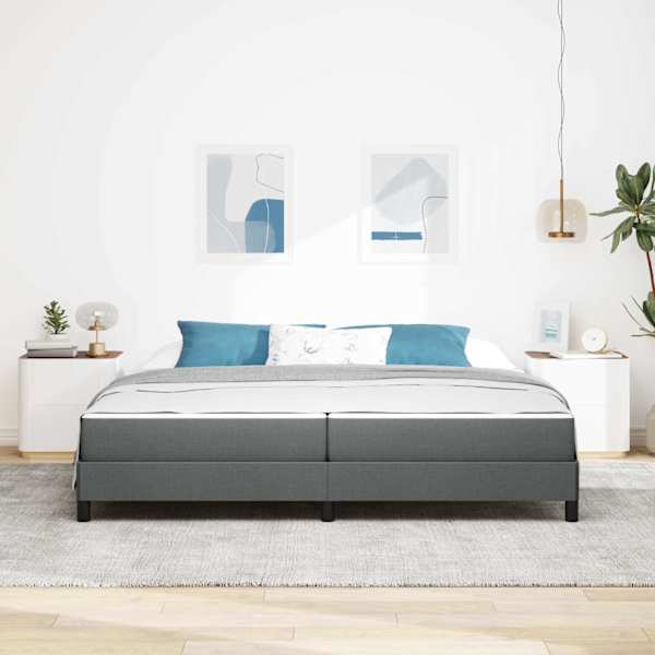 Kontinentaalvoodi koos 2 madratsiga, tumehall, 200 × 200 cm, kangas — mudel 3398515