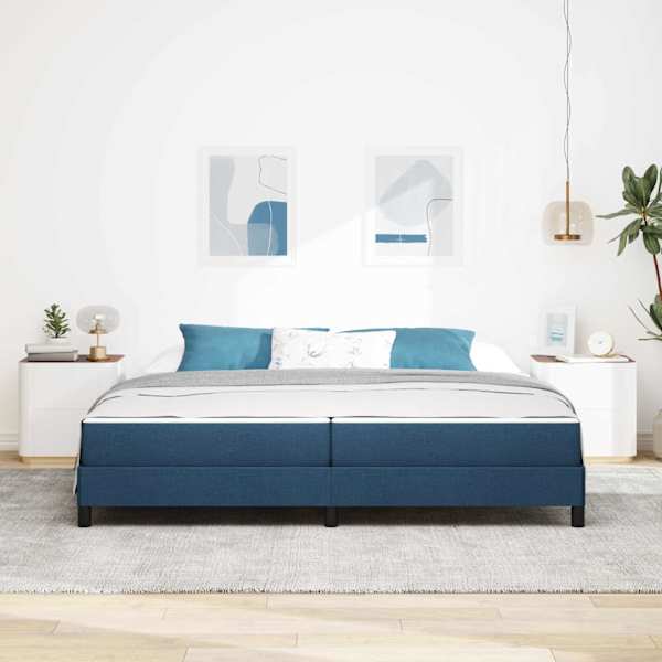 Kontinentaalvoodi koos 2 madratsiga, sinine, 200 × 200 cm, kangas — mudel 3398520