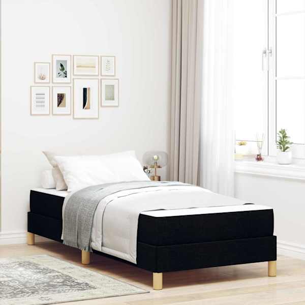 Kontinentaalvoodi koos madratsiga, must, 100 × 200 cm, kangas — mudel 3398544