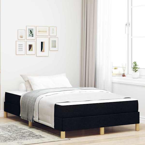 Kontinentaalvoodi koos madratsiga, must, 120 × 190 cm, kangas — mudel 3398551
