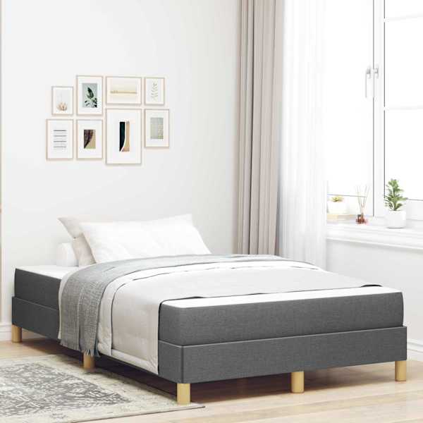 Kontinentaalvoodi koos madratsiga, tumehall, 120 × 200 cm, kangas — mudel 3398557