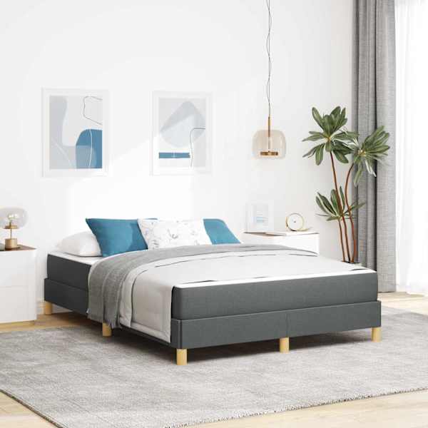 Kontinentaalvoodi koos madratsiga, tumehall, 140 × 200 cm, kangas — mudel 3398571