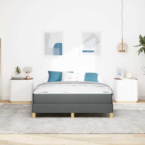 Kontinentaalvoodi koos madratsiga, tumehall, 140 × 200 cm, kangas — mudel 3398571